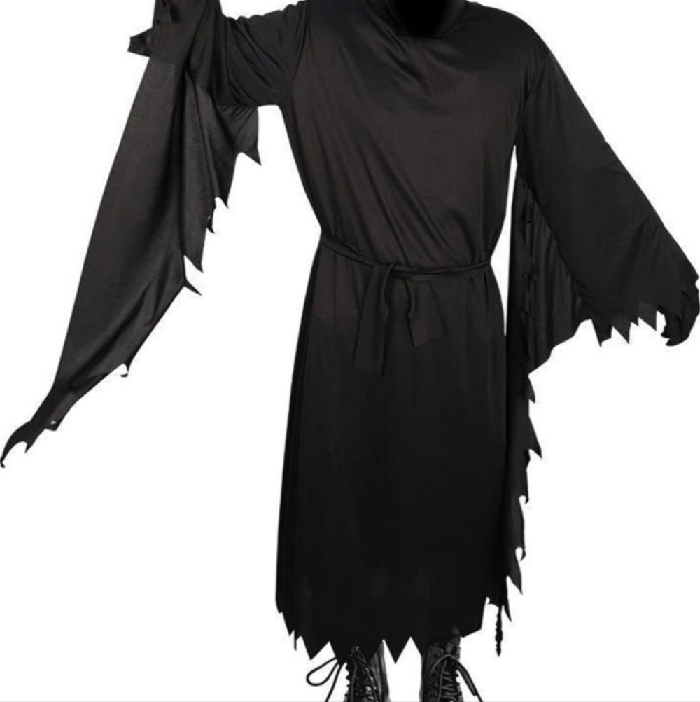Ghostface Scream Killer Hooded Robe Halloween Costume Fits Up to 200 Lbs Unisex - Picture 2 of 11